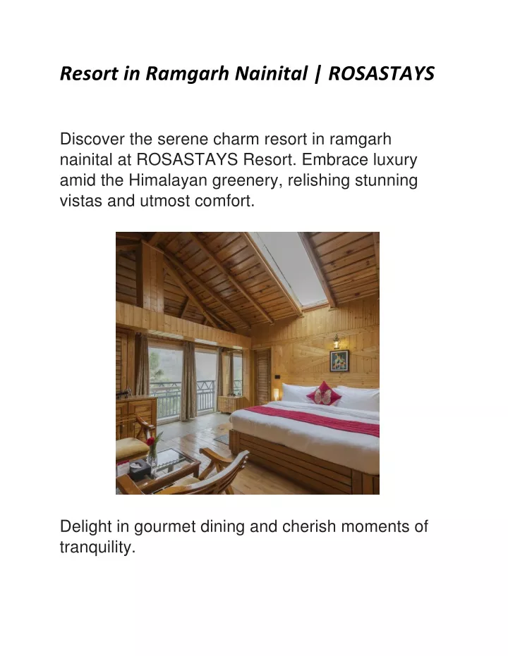 resort in ramgarh nainital rosastays discover