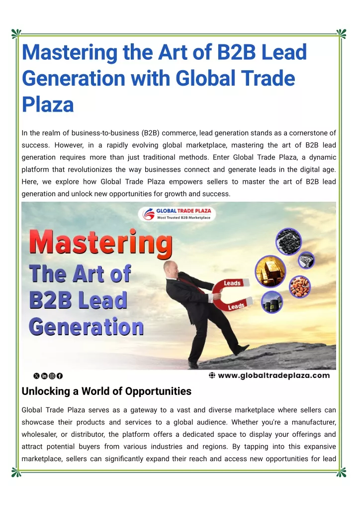 mastering the art of b2b lead generation with