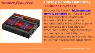 Buy the High Energy Density Batteries  Thunder Power RC