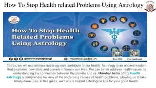 How To Stop Health related Problems Using Astrology