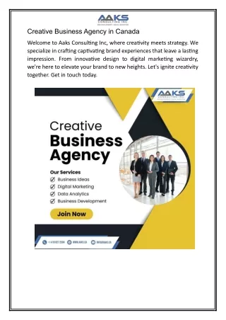 Creative Business Agency in Canada
