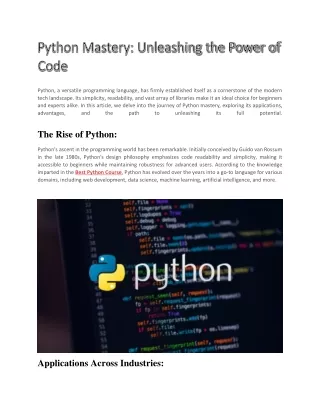python a versatile programming language