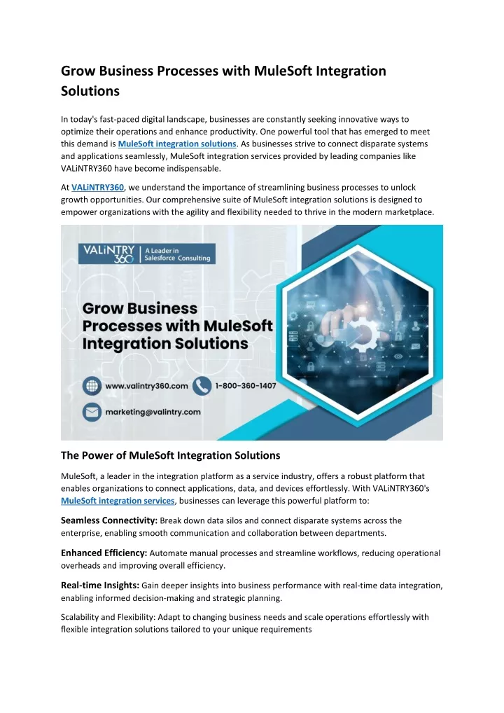 grow business processes with mulesoft integration