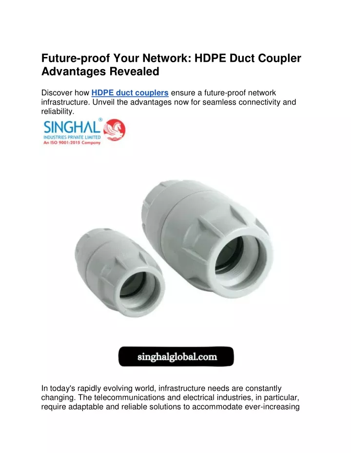 future proof your network hdpe duct coupler