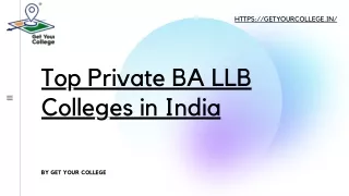 Top Private BA LLB Colleges in India - Get Your College