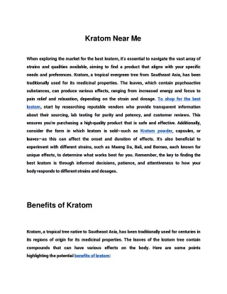 Discovering Kratom Locally: Your Guide to Nearby Sources