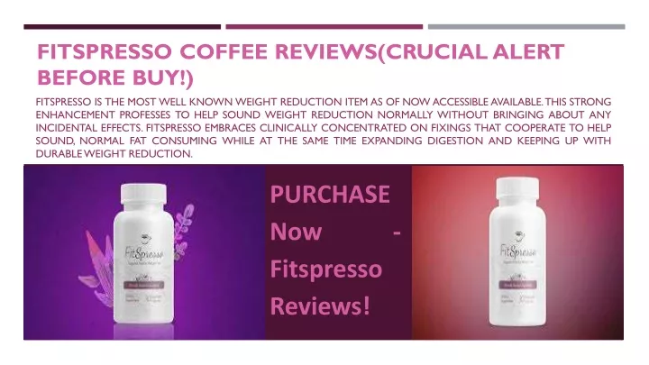 fitspresso coffee reviews crucial alert before