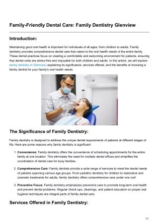 Family-Friendly Dental Care Family Dentistry Glenview