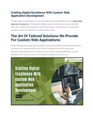 Crafting Digital Excellence With Custom Web Application Development