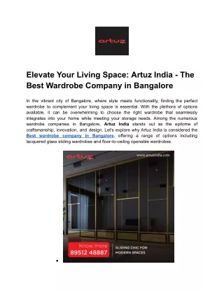 Elevate Your Living Space_ Artuz India - The Best Wardrobe Company in Bangalore (2)
