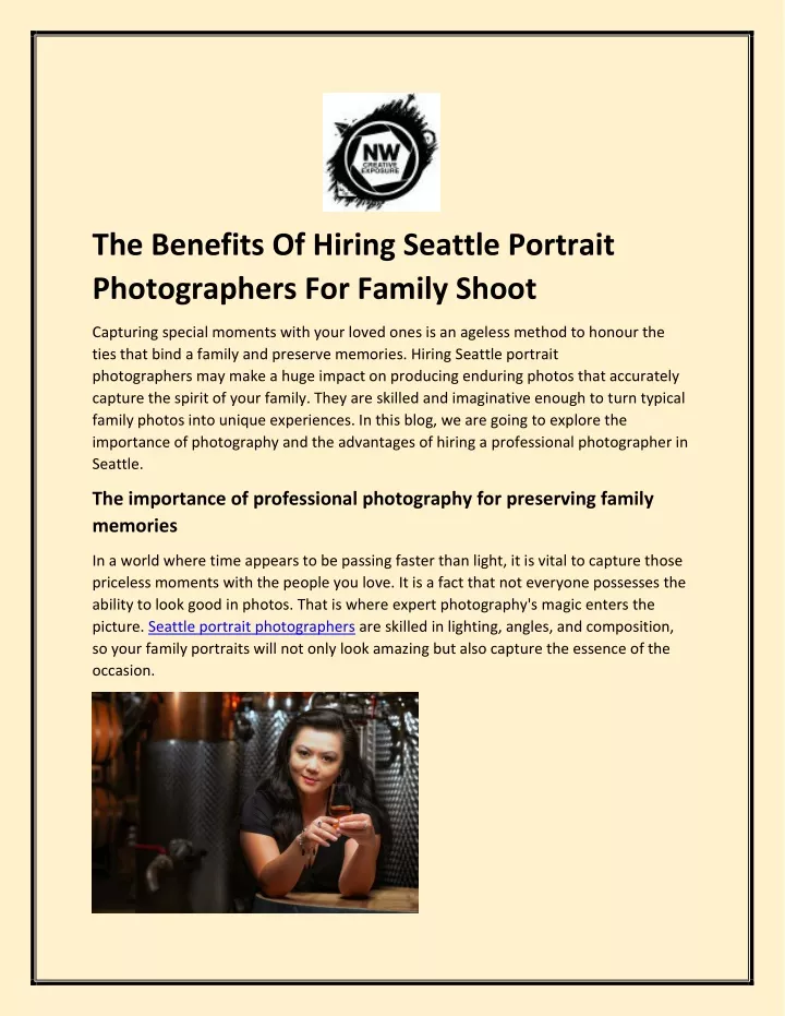 the benefits of hiring seattle portrait