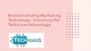Technians: Marketing Technology to Supercharge Your Growth.