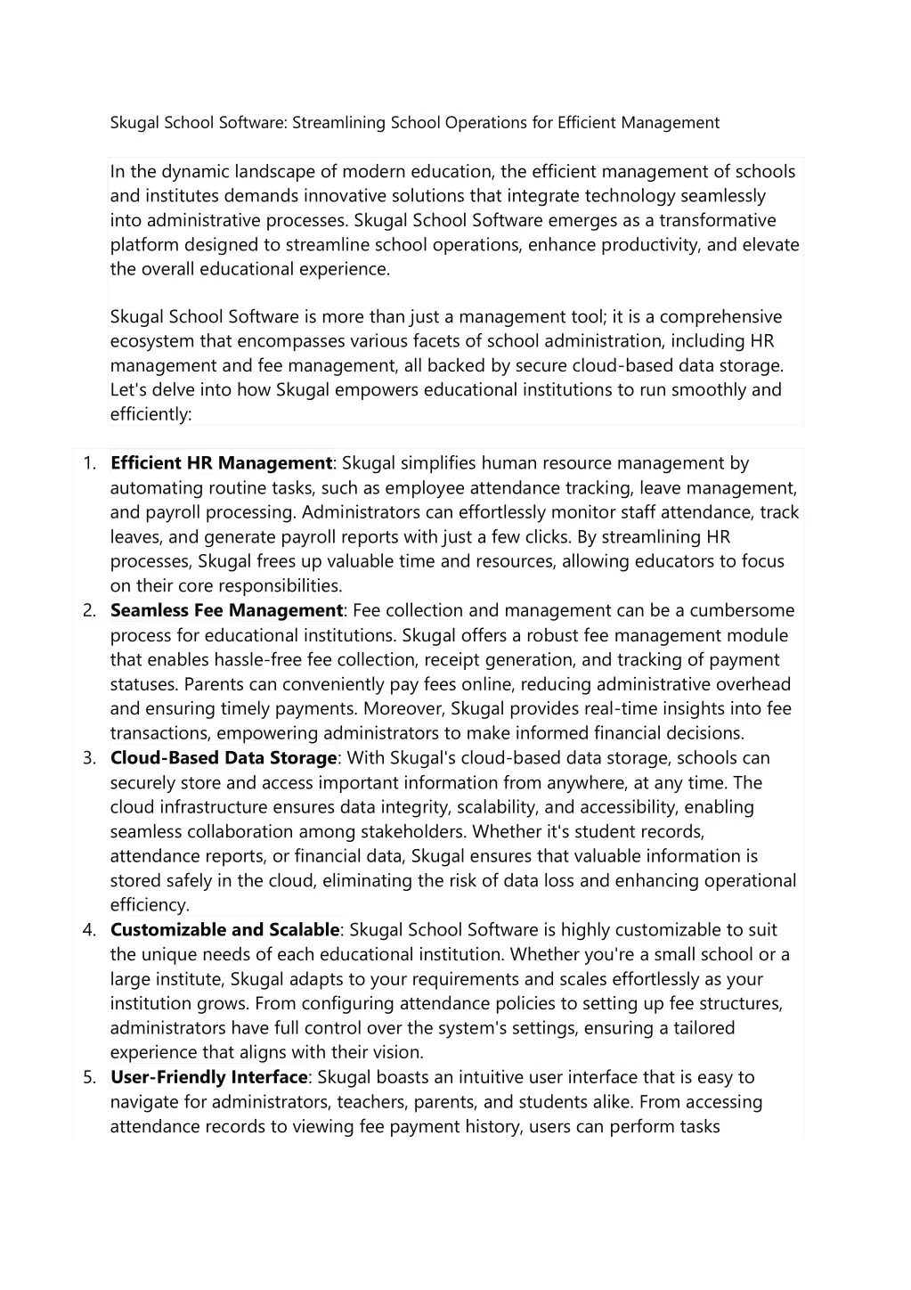 PPT - Skugal School Software Streamlining School Operations for ...