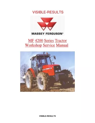 Massey Ferguson MF 4215 Tractor Service Repair Manual