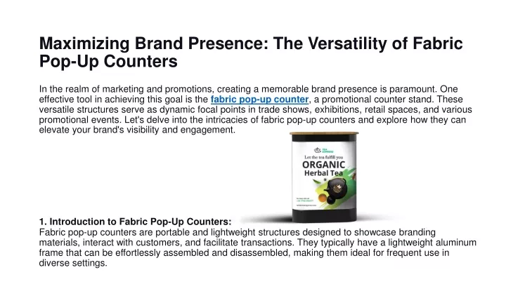 maximizing brand presence the versatility of fabric pop up counters