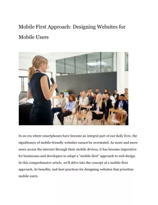 mobile first approach designing websites for