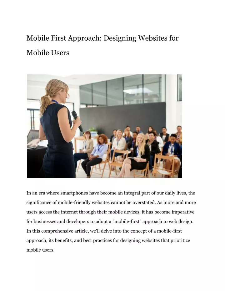 mobile first approach designing websites for