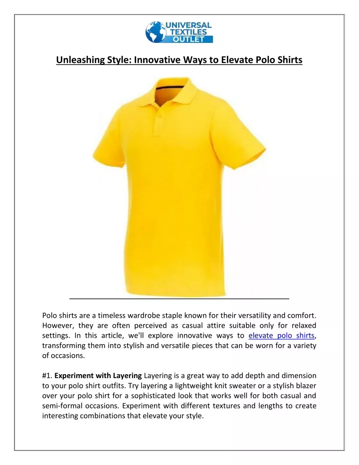 unleashing style innovative ways to elevate polo