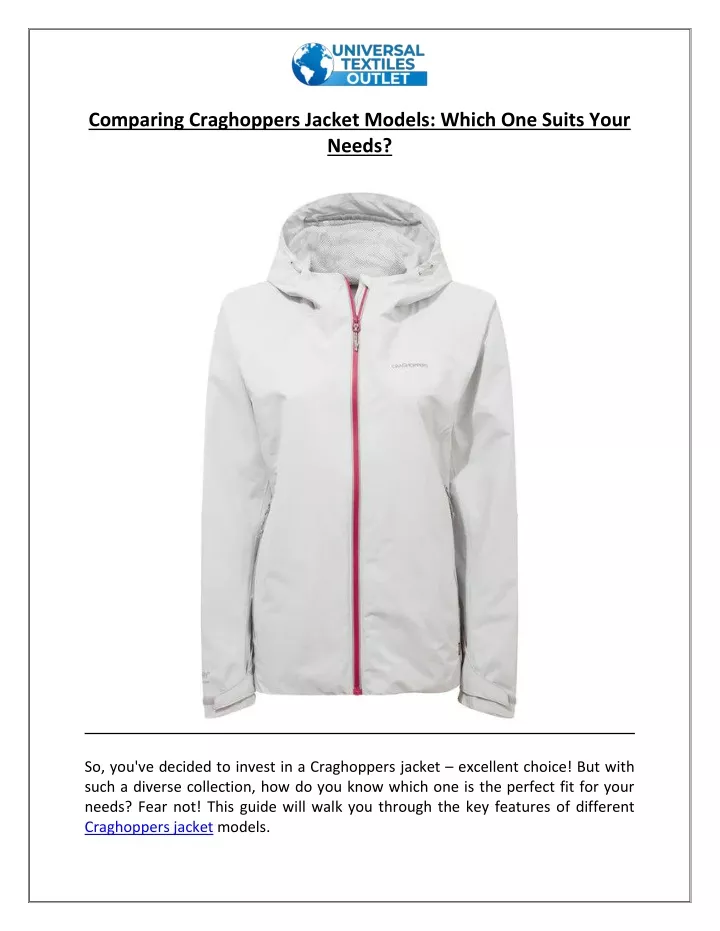 comparing craghoppers jacket models which