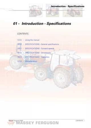 Massey Ferguson MF 5445 Tractor Service Repair Manual