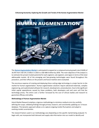 Enhancing Humanity: Exploring the Growth and Trends of the Human Augmentation Ma