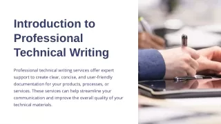 How Professional Technical Writing Services Can Improve Your Documents