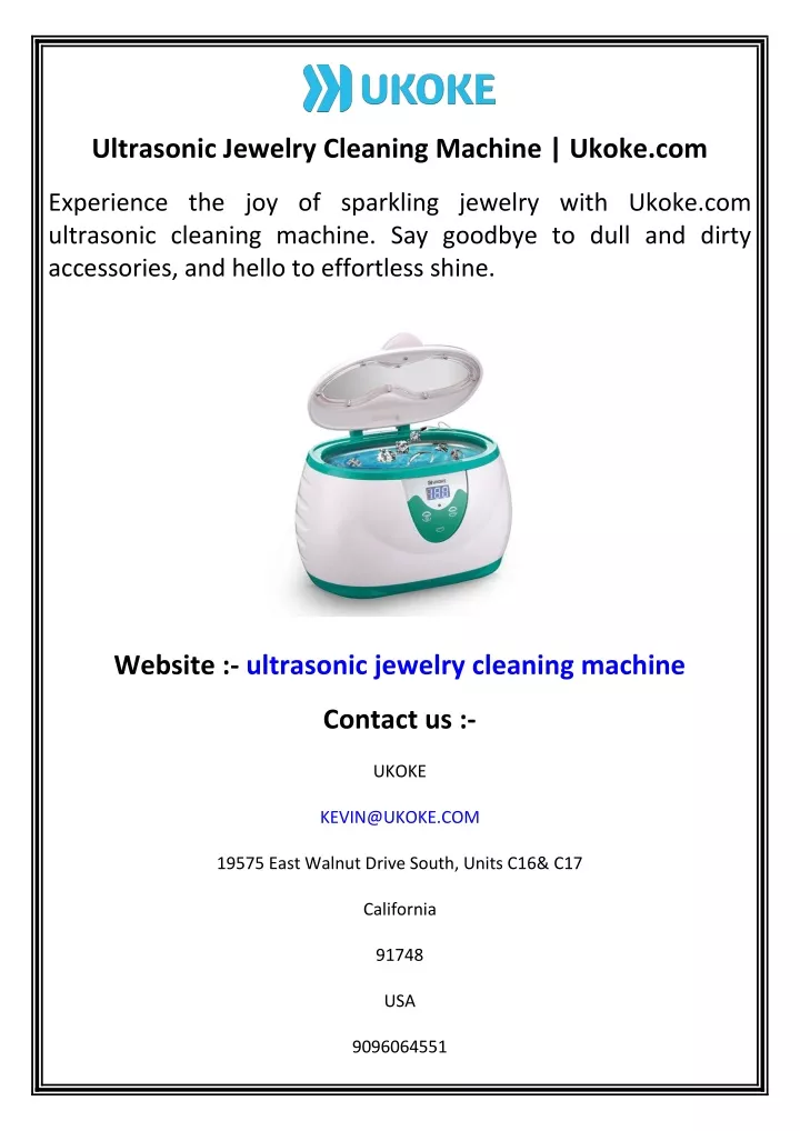 ultrasonic jewelry cleaning machine ukoke com