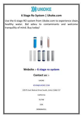 6 Stage Ro System   Ukoke.com