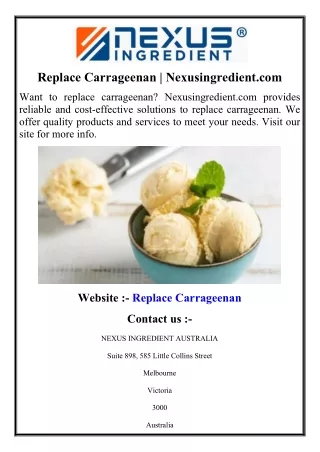 Replace Carrageenan  Nexusingredient.com