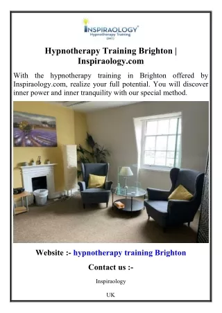 Hypnotherapy Training Brighton  Inspiraology.com