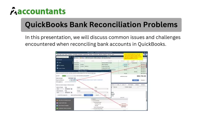 quickbooks bank reconciliation problems