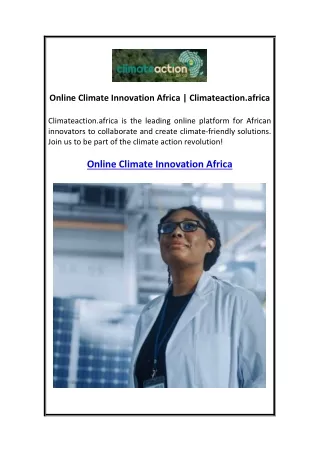 Online Climate Innovation Africa Climateaction.africa