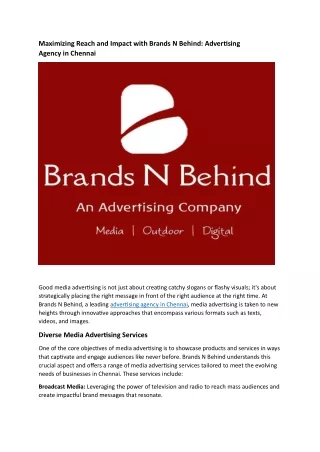 Maximizing Reach and Impact with Brands N Behind