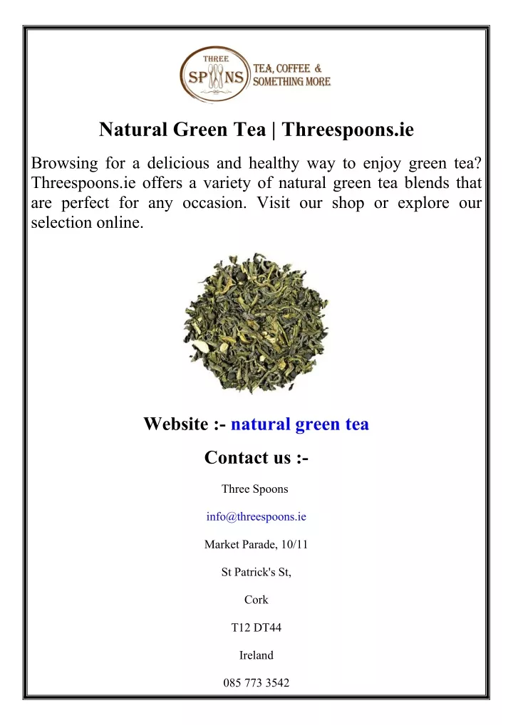 natural green tea threespoons ie
