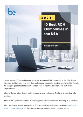 10 Best RCM Companies in the USA