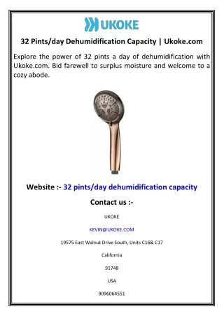32 Pints day Dehumidification Capacity   Ukoke.com