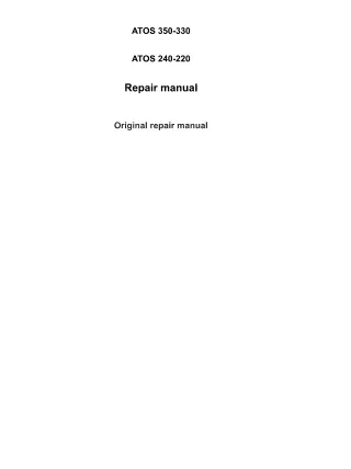 CLAAS ATOS 240-220 STAGE IIIB T2 (Type A98) Tractor Service Repair Manual Serial No A9800050 and up