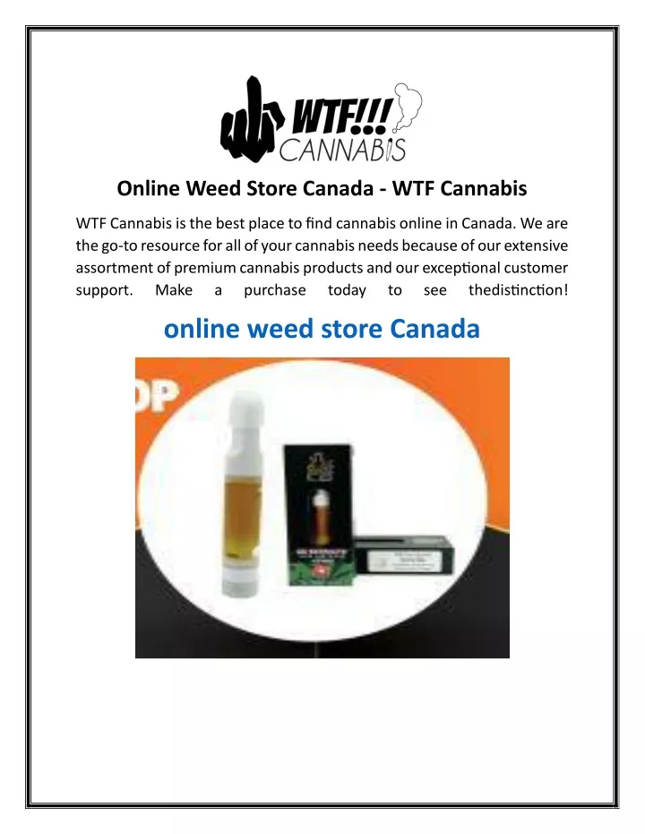 online weed store canada wtf cannabis