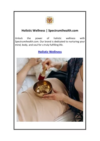 Holistic Wellness  Spectrumihealth.com
