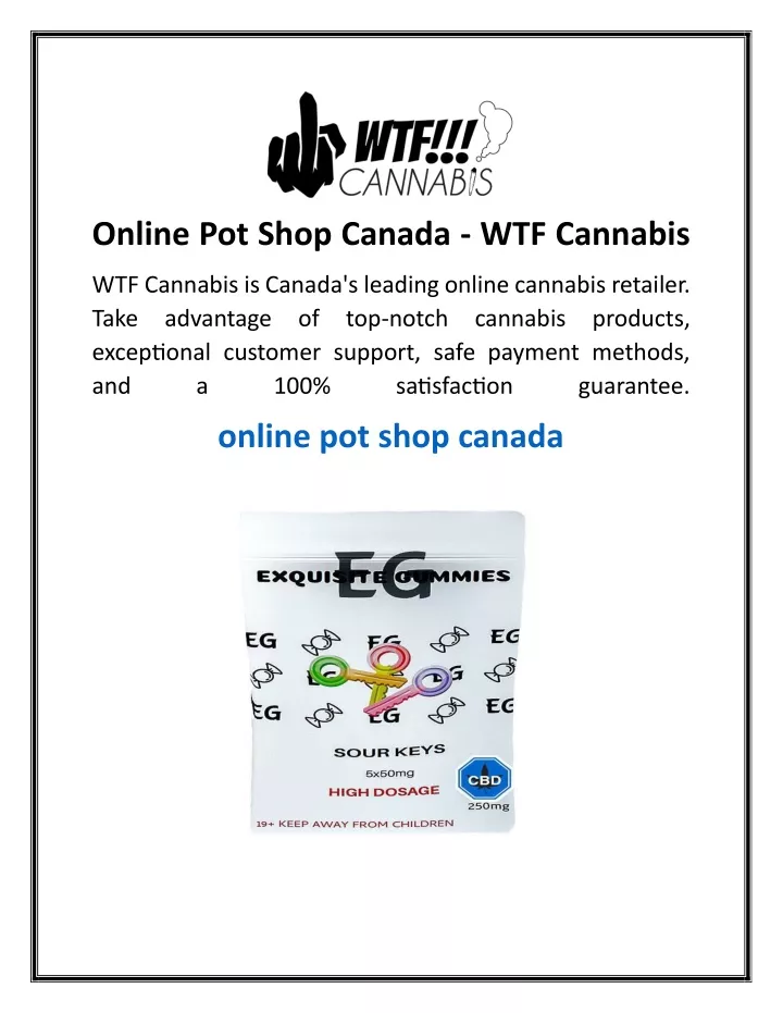 online pot shop canada wtf cannabis