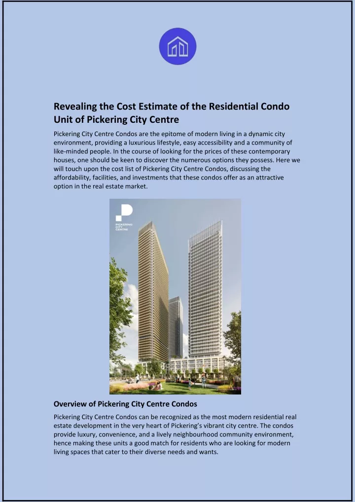 revealing the cost estimate of the residential