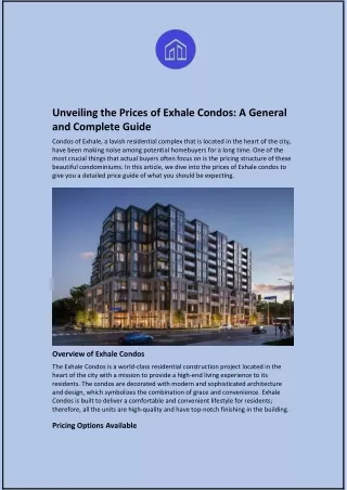 Unveiling the Prices of Exhale Condos: A General and Complete Guide