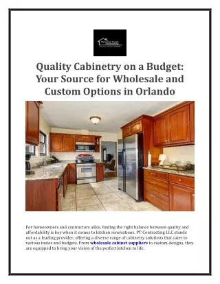 Quality Cabinetry on a Budget: Your Source for Wholesale and Custom Options