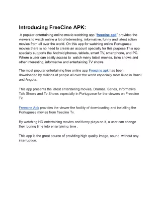 Introducing FreeCineak APK Apps and How to Install it_