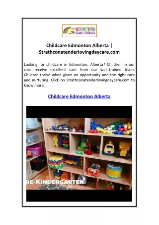 Childcare Edmonton Alberta  Strathconatenderlovingdaycare.com