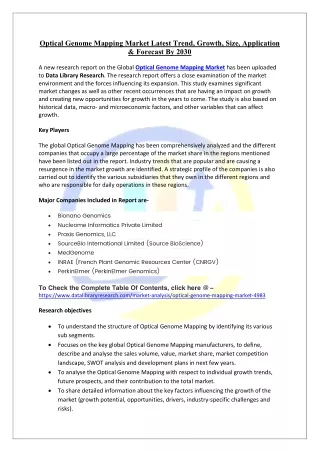 optical genome mapping market latest trend growth