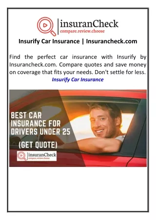 Insurify Car Insurance Insurancheck.com