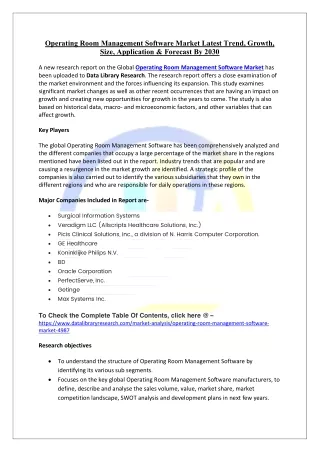 operating room management software market latest