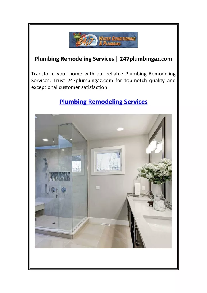 plumbing remodeling services 247plumbingaz com