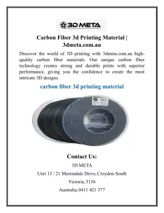 Carbon Fiber 3d Printing Material  3dmeta.com